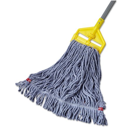 Rubbermaid Commercial 1 in Looped-End Wet Mop, Blue, Cotton/Synthetic, PK6, FGA21206BL00 FGA21206BL00